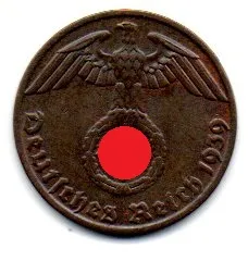 Alemanha - 2° Guerra - 1939J - 1 Reichspfennig Imagem