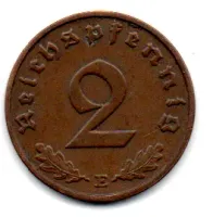 Alemanha - 2° Guerra - 1938E - 2 Reichspfennig - Foto 2