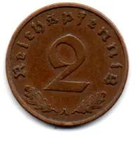 Alemanha - 2° Guerra - 1938A - 2 Reichspfennig - Foto 2