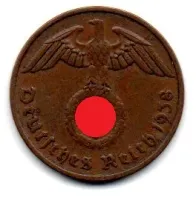 Alemanha - 2° Guerra - 1938F - 2 Reichspfennig