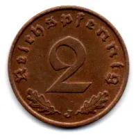 Alemanha - 2° Guerra - 1938J - 2 Reichspfennig - Foto 2