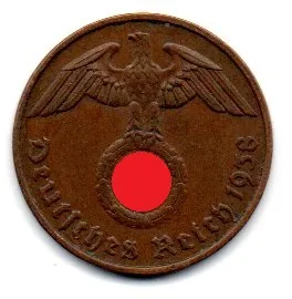 Alemanha - 2° Guerra - 1938E - 2 Reichspfennig Imagem