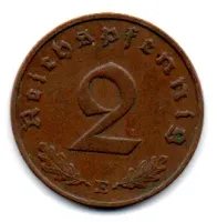 Alemanha - 2° Guerra - 1938E - 2 Reichspfennig - Foto 2