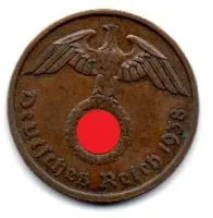 Alemanha - 2° Guerra - 1938A - 2 Reichspfennig