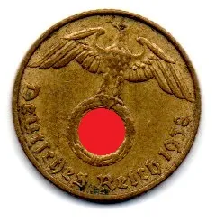 Alemanha - 2° Guerra - 1938J - 5 Reichspfennig Imagem