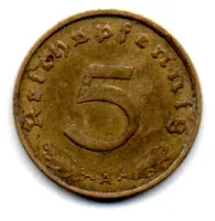 Alemanha - 2° Guerra - 1937A - 5 Reichspfennig - Foto 2