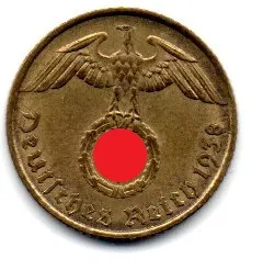 Alemanha - 2° Guerra - 1938A - 5 Reichspfennig