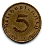 Alemanha - 2° Guerra - 1938A - 5 Reichspfennig - Foto 2