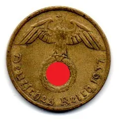 Alemanha - 2° Guerra - 1937A - 5 Reichspfennig Imagem