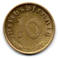 Alemanha - 2° Guerra - 1938A - 10 Reichspfennig - Foto 2