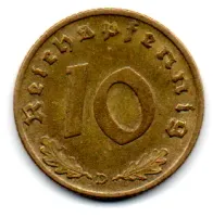 Alemanha - 2° Guerra - 1938D - 10 Reichspfennig - Foto 2