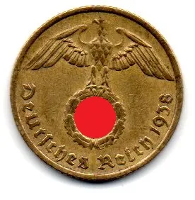 Alemanha - 2° Guerra - 1938F - 10 Reichspfennig