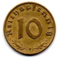 Alemanha - 2° Guerra - 1938F - 10 Reichspfennig - Foto 2
