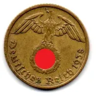 Alemanha - 2° Guerra - 1938F - 10 Reichspfennig