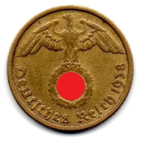 Alemanha - 2° Guerra - 1938D - 10 Reichspfennig