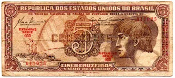 C111 - 5 Cruzeiros - Série 055 - Índio - Data: 1961 - BC