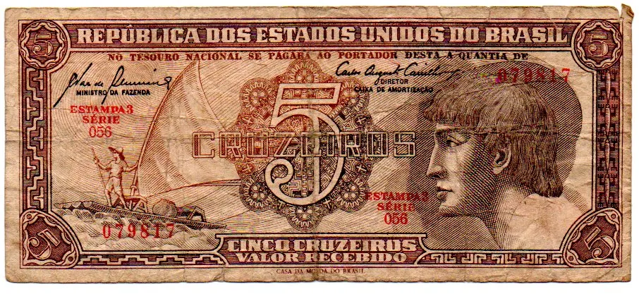 C111 - 5 Cruzeiros - Série 056 - Índio - Data: 1961 - R