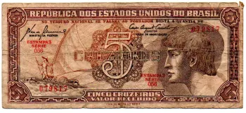 C111 - 5 Cruzeiros - Série 056 - Índio - Data: 1961 - R