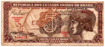C111 - 5 Cruzeiros - Série 056 - Índio - Data: 1961 - BC