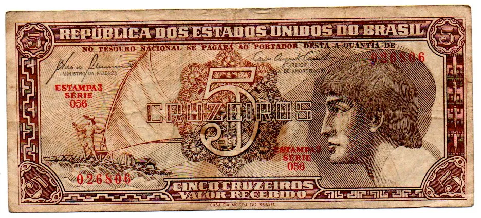 C111 - 5 Cruzeiros - Série 056 - Índio - Data: 1961 - MBC Imagem