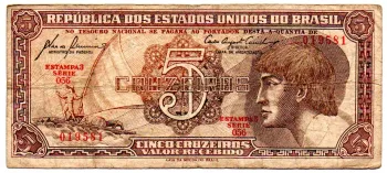 C111 - 5 Cruzeiros - Série 056 - Índio - Data: 1961 - BC