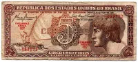 C111 - 5 Cruzeiros - Série 057 - Índio - Data: 1961 - BC