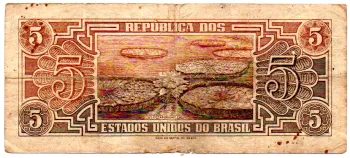 C111 - 5 Cruzeiros - Série 057 - Índio - Data: 1961 - R - Foto 2