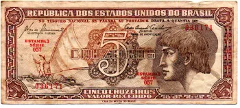 C111 - 5 Cruzeiros - Série 057 - Índio - Data: 1961 - BC