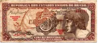 C111 - 5 Cruzeiros - Série 057 - Índio - Data: 1961 - BC