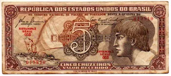 C111 - 5 Cruzeiros - Série 053 - Índio - Data: 1961 - BC