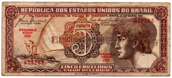 C111 - 5 Cruzeiros - Série 059 - Índio - Data: 1961 - BC