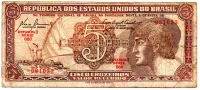 C111 - 5 Cruzeiros - Série 060 - Índio - Data: 1961 - BC