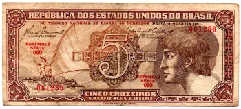 C111 - 5 Cruzeiros - Série 060 - Índio - Data: 1961 - BC