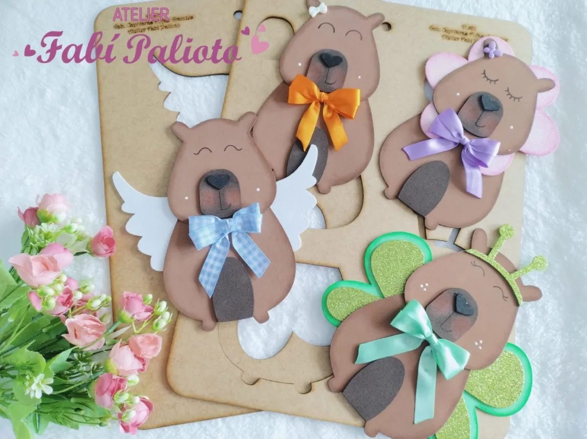 G1.821  Gabarito de Moldes  em MDF  Capivara Fofa Grande Imagem