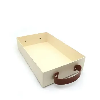 Cx Bandeja Cartonada C/ Alça Sortida  25,0 x 16,0 x 10,0 - Parte interna e externa da mesma cor