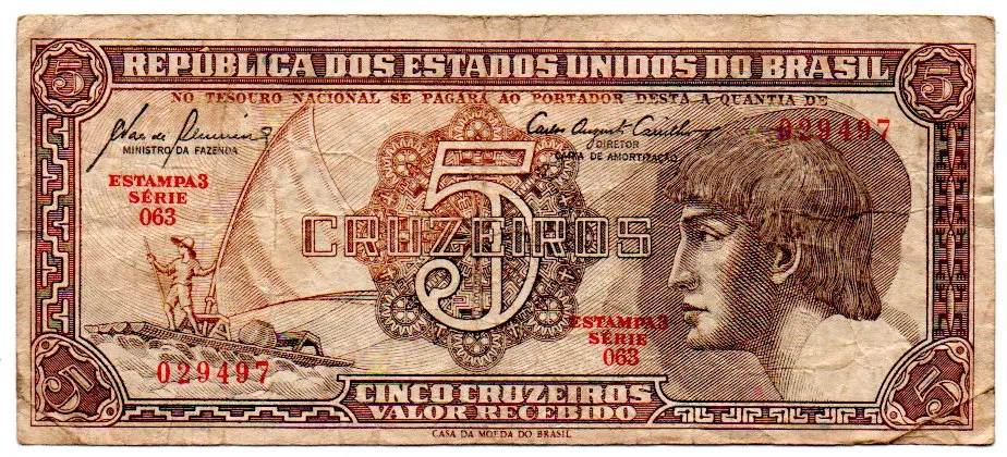 C111 - 5 Cruzeiros - Série 063 - Índio - Data: 1961 - BC