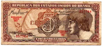 C111 - 5 Cruzeiros - Série 065 - Índio - Data: 1961 - MBC