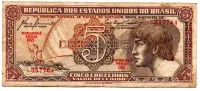C111 - 5 Cruzeiros - Série 065 - Índio - Data: 1961 - MBC