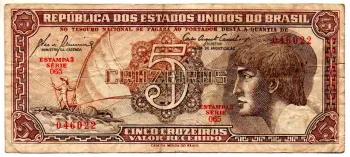 C111 - 5 Cruzeiros - Série 065 - Índio - Data: 1961 - BC