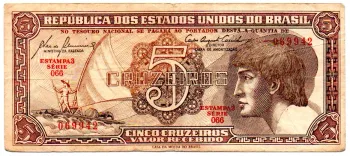 C111 - 5 Cruzeiros - Série 066 - Índio - Data: 1961 - MBC