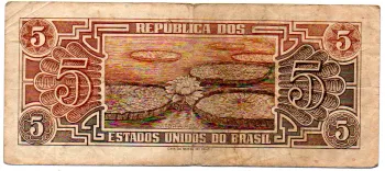 C111 - 5 Cruzeiros - Série 066 - Índio - Data: 1961 - MBC - Foto 2