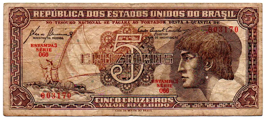 C111 - 5 Cruzeiros - Série 066 - Índio - Data: 1961 - BC