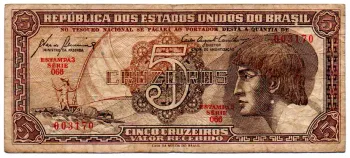 C111 - 5 Cruzeiros - Série 066 - Índio - Data: 1961 - BC