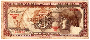 C111 - 5 Cruzeiros - Série 066 - Índio - Data: 1961 - BC