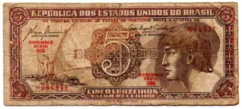 C111 - 5 Cruzeiros - Série 066 - Índio - Data: 1961 - R