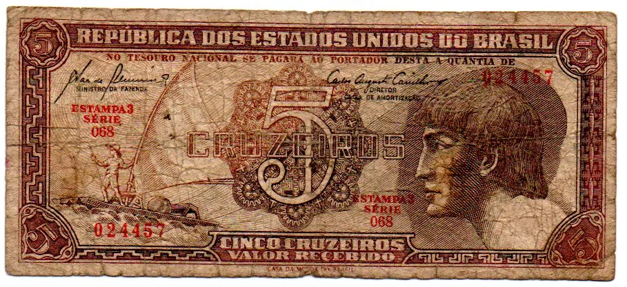 C111 - 5 Cruzeiros - Série 068 - Índio - Data: 1961 - R