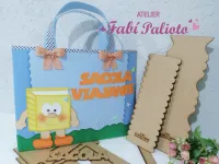 G1.822  Gabarito de Moldes em MDF  Sacola Viajante / Literária - Foto 6