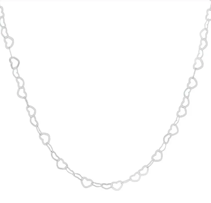 Colar de prata corações - CO612 - 60 cm
