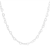 Colar de prata corações - CO612 - 50 cm