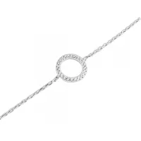 Pulseira de prata alta círculo com cravejado - 5759